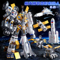 Kids' space rocket building blocks toy - educational puzzle assembly transforming robot 5-in-1 - perfect birthday gift for boys
