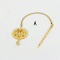 1pcs new women's head chain, gold-plated copper, smooth pendant chain, suitable for daily wear, holidays, and parties