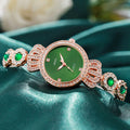 2025 new live stream peacock green women's versatile quartz wristwatch - cross-border little green retro green quartz watch