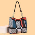 2025 new women's large capacity tote bag - stylish and versatile shoulder bag - color block minimalist design - mommy bag