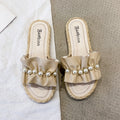 Slippers fairy style one-piece outwear women's summer 2024 summernew arrival pearl sandals classy french sandals and slippers