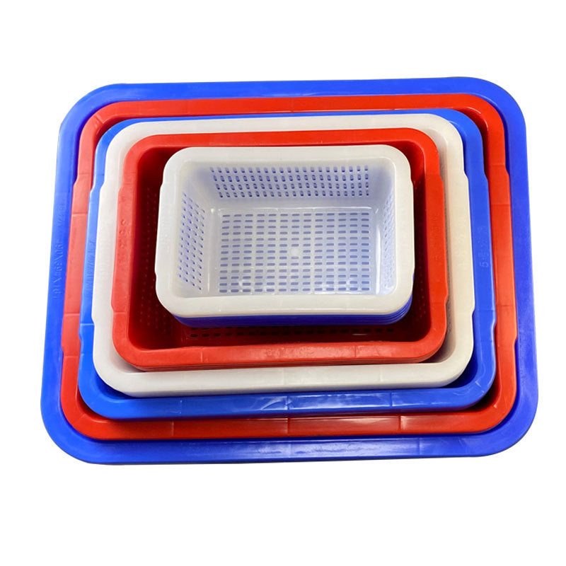 Plastic square sieve rectangular basket Warehouse sorting basket Distribution basket Thickened square drain basket Plastic basket Storage basket