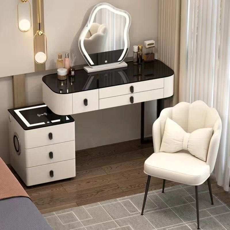 Vanity table bedroom solid wood smart home vanity table multi-functional makeup table accessible luxurycasualplaid vanity table