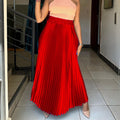 C8532exportplus size women's high waistelegantelegancefashion large swing a-line skirt half-length skirt cross-border pleated skirt
