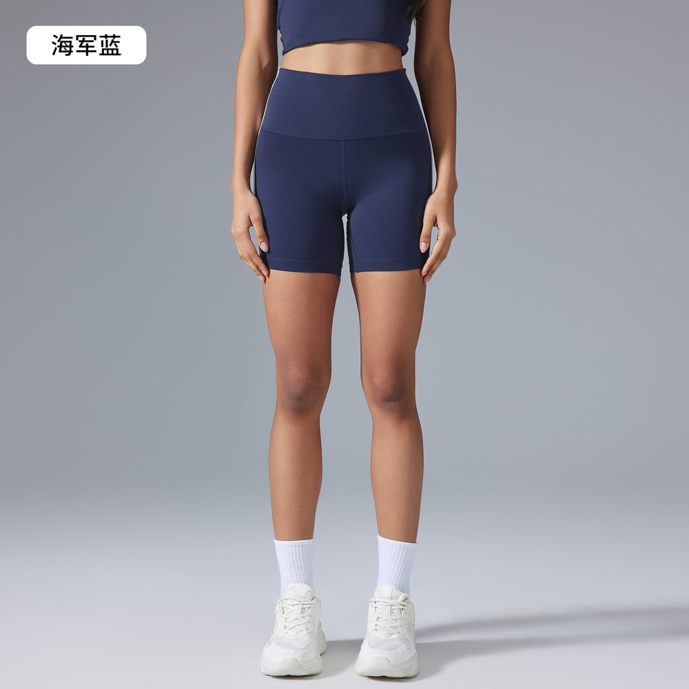 Outdoor fitness cycling shorts high waist hip lifting yoga pants tight stretch three-point sports shorts women's summer d25153