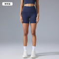 Outdoor fitness cycling shorts high waist hip lifting yoga pants tight stretch three-point sports shorts women's summer d25153
