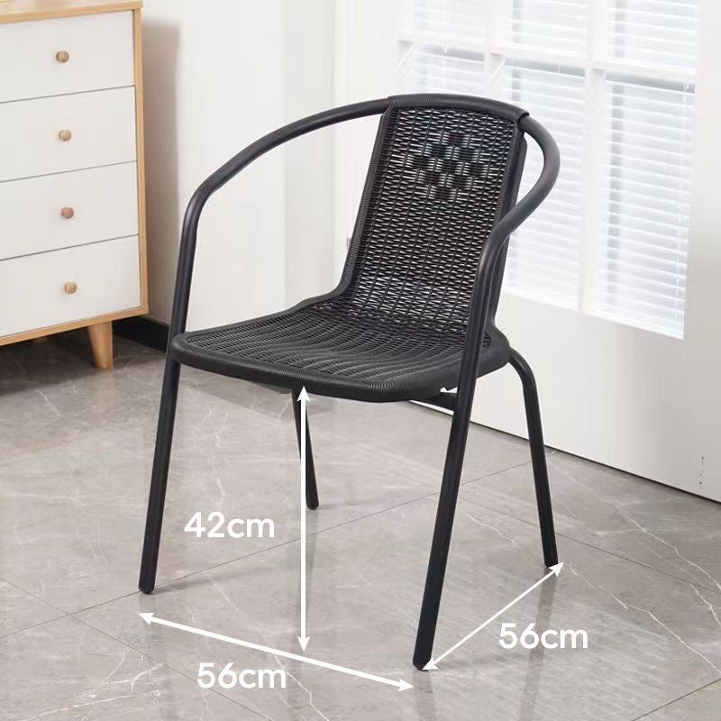 Rattan backrest chair for home chair plastic stool thickened backrest casual chair dormitory for home dining chair mahjong chair