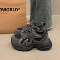Vintage chunky platform sneakers for women - 2026 spring new arrival - height increasing, slimming, mesh breathable casual athletic shoes
