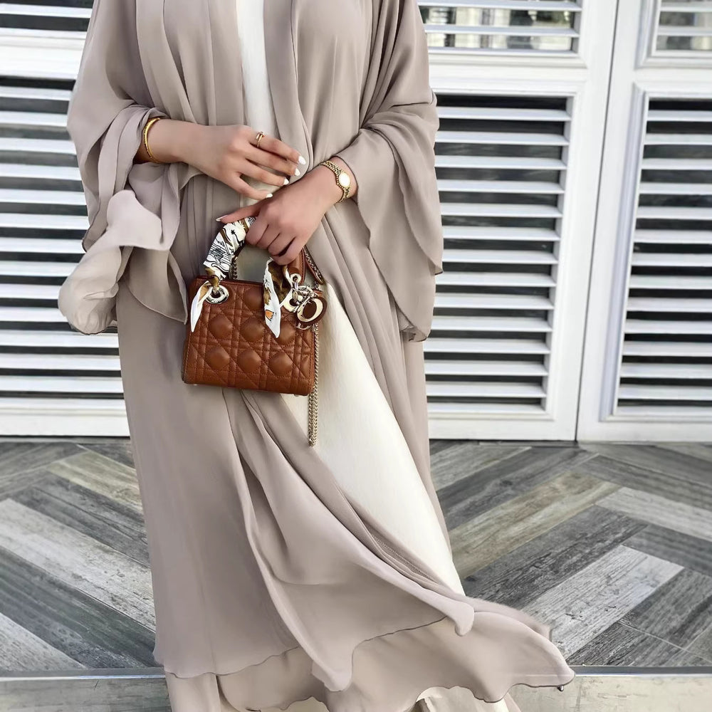 export  plus size women's african-style  robe cardigan sun protection apricot dress