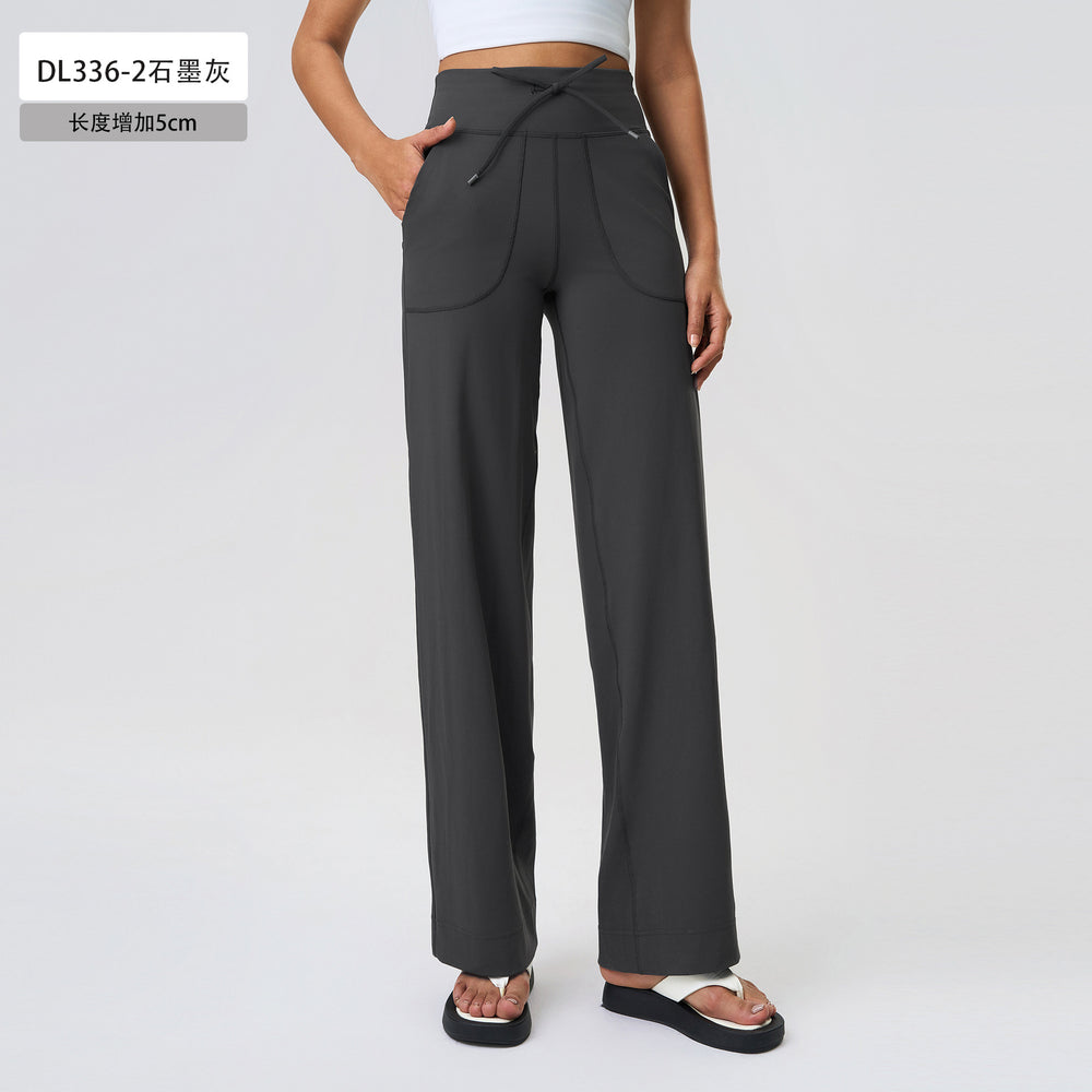 New breathable loose fit wide leg pants with large pockets - women's activewear yoga pants - casual long pants dl336