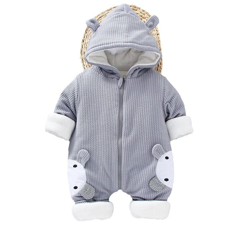 Baby winter mimi rabbit onesie - unisex baby outfit, thickened warm romper, newborn winter cotton jumpsuit