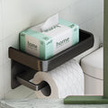 Gun gray bathroom tissue box punch-free wall-mounted toilet tissue box toilet paper storage rack bathroom roll paper rack