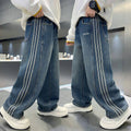 Boys' spring/autumn jeans -  new collection - mid-to-large size, relaxed fit, versatile classic soft denim pants, trendy kids' trousers