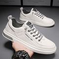 Men's skate shoes 2025 new trendy casual shoes versatile leather shoes men's slip-on white sneakers