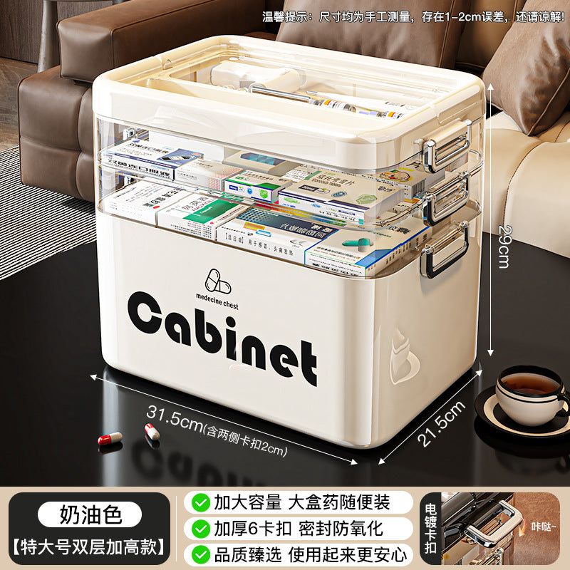 Multi-layer medicine cabinet Household medicine cabinet Large capacity medicine storage box Portable plastic medical first aid and portable medicine cabinet
