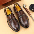 Men's leather shoes: new trendy fashion business dress shoes, non-slip, wear-resistant, slip-on loafers, casual moccasins