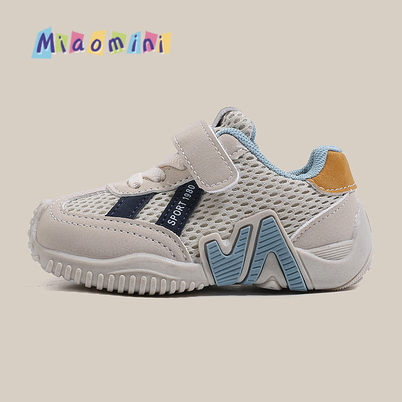 spring collection soft-soled boys' running shoes, breathable mesh german army trainers, kids' athletic shoes, girls' shoes, ages 1-6