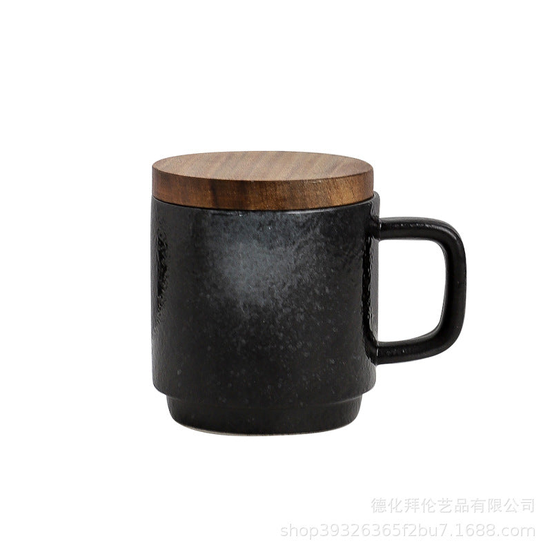 Mug nordic style gridscasual ceramic water cup large with lid coffee cup spoon creative milk cup wholesale
