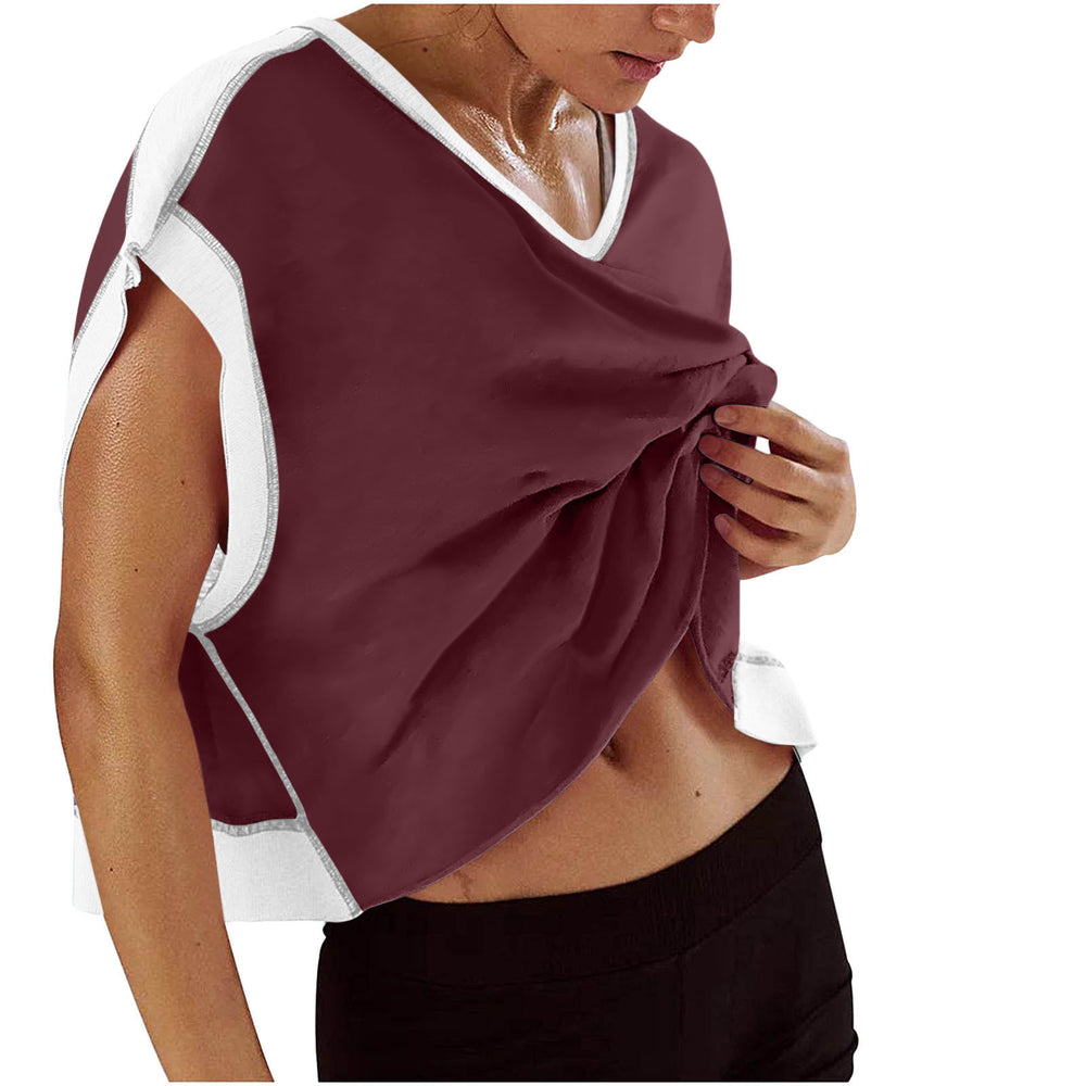 new arrival: women's casual fashion hollow-out solid color v-neck short sleeve yoga t-shirt top