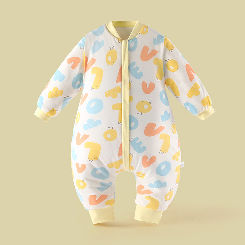 Newborn baby sleeping bag - autumn/winter style, anti-kick quilt, unisex baby padded sleeping bag with leg opening