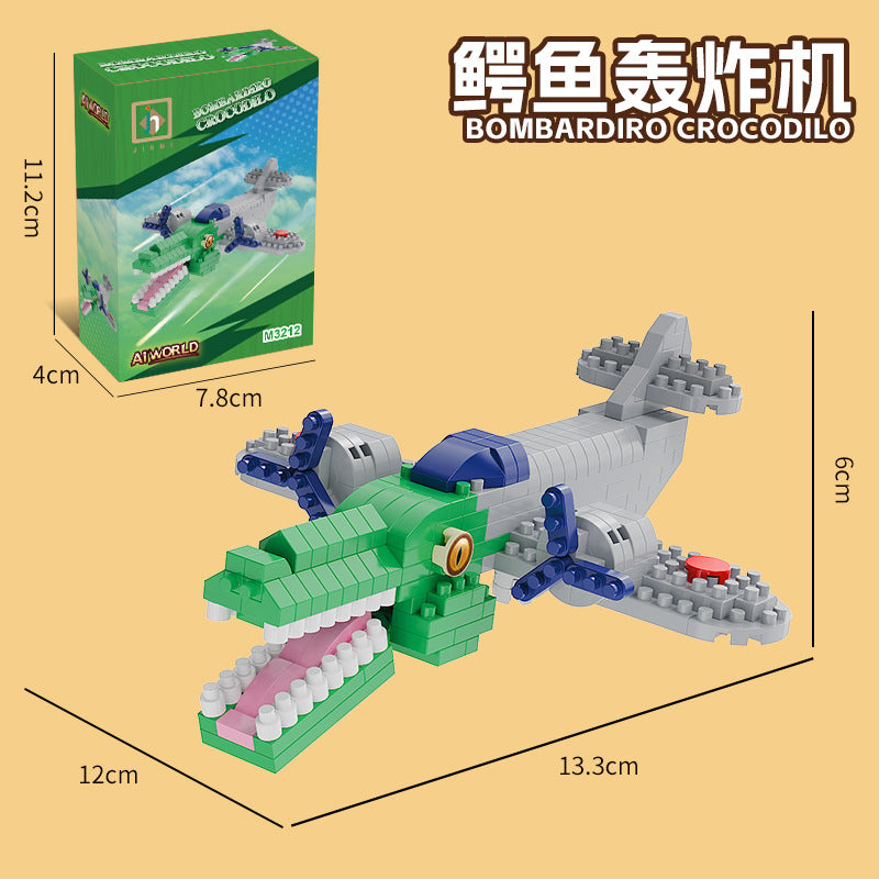 [half price big sale] ai shan hai jing wooden stick man banana monkey shark puzzle assembled building blocks handmade toy ornaments