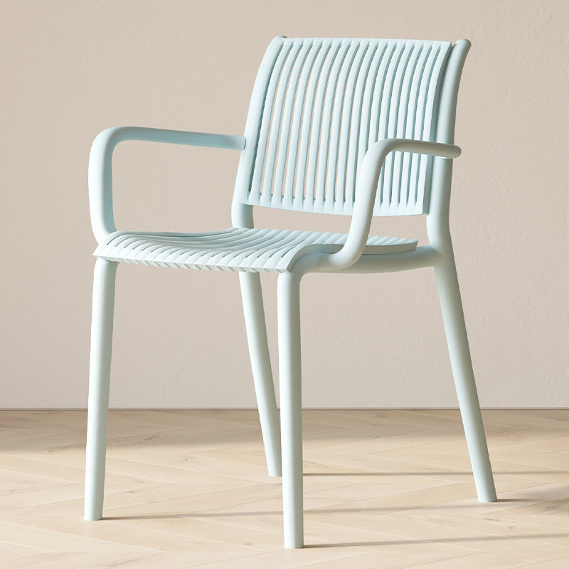 New arrival: thickened modern minimalist nordic dining chair - plastic chair, balcony outdoor vertical stripe leisure chair, stackable waiting chair