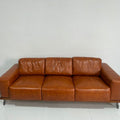 Italian normcore oil wax leather sofa medieval style small apartment living room sofa accessible luxury three or four-person row sofa