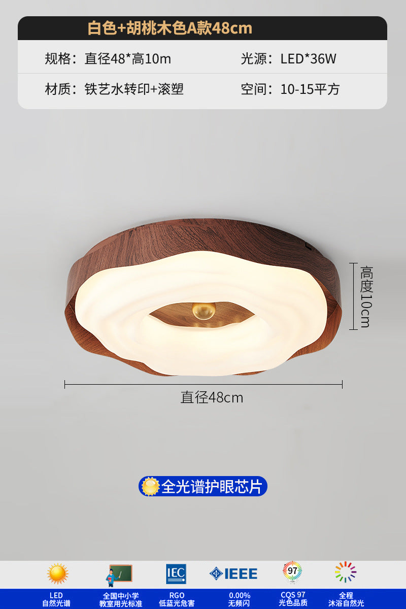Bedroom ceiling lamp antique walnut pattern cookie creative personality cream wind master bedroom lamp hanging ball room lamp