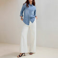 306 in stock yt268 cross-border fashionable casual loose single-breasted denim shirt jacket for  us & europe
