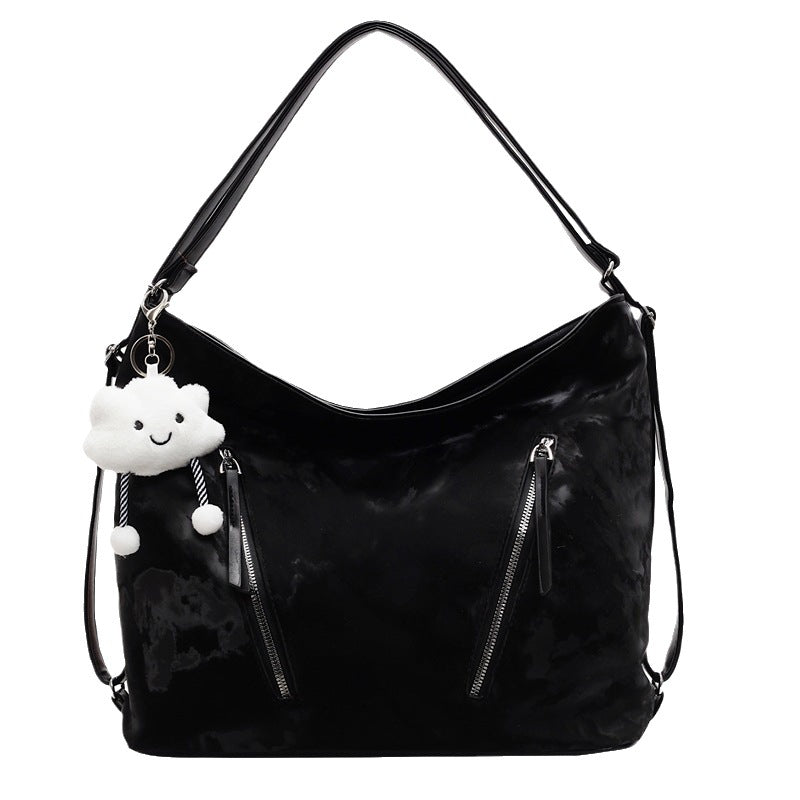 Autumn and winter retro fashion tote bag women's 2025 Korean version of work commuting large-capacity shoulder bag foreign backpack