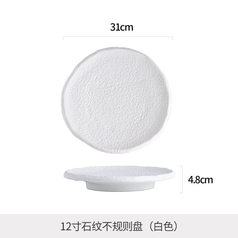 Minimalist chic: high-end, light luxury steak plate for home dining - unique ceramic serving dish for desserts and pastries