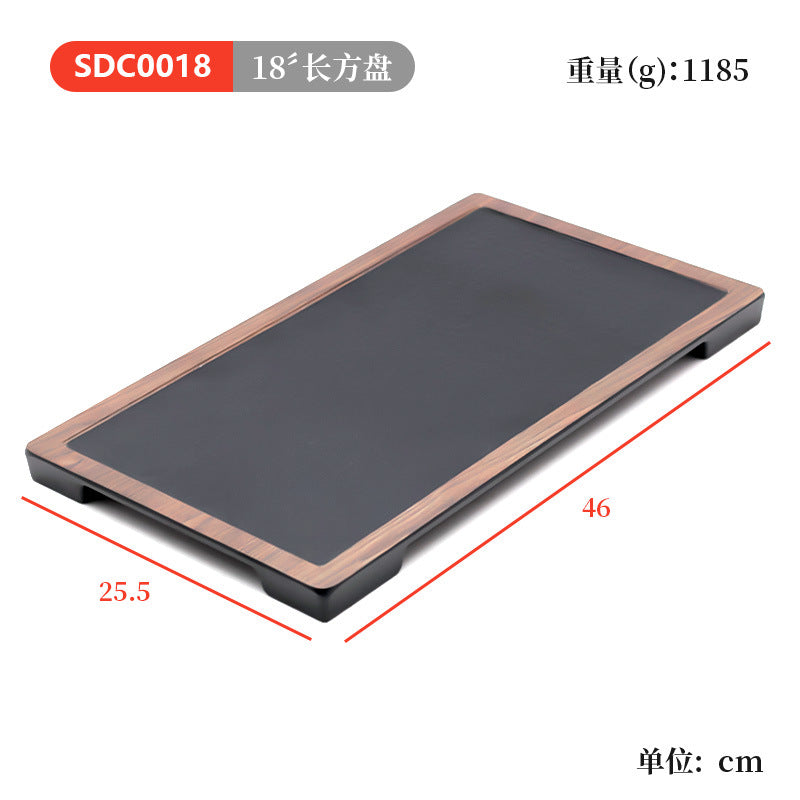Melamine tableware japanese barbecue plate plastic flat sushi plate commercial hot pot restaurant dish plate steak plate