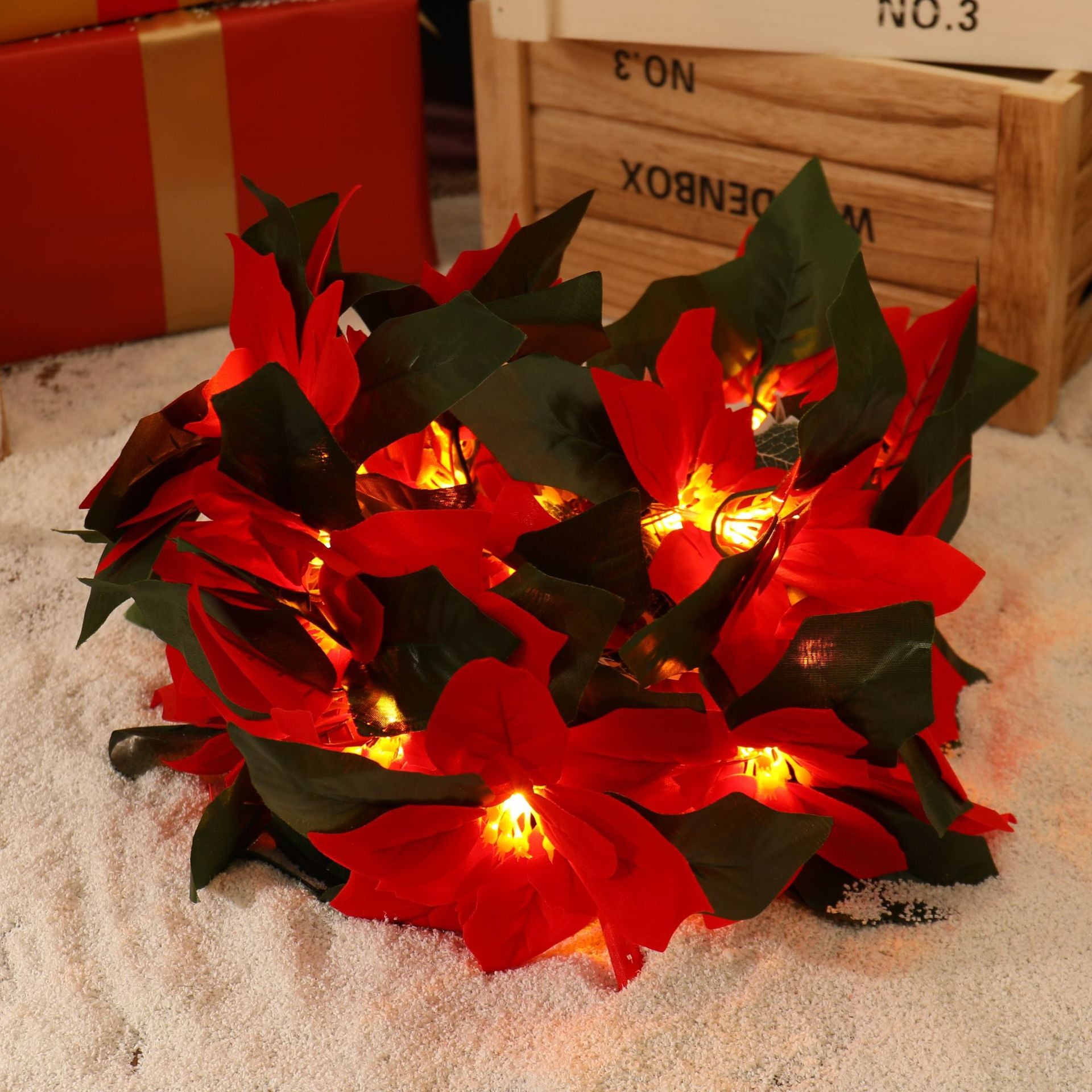 Spot Christmas decorations big safflower light string Christmas tree pendant accessories Christmas atmosphere decorative lights