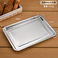Stainless steel commercial catering tray - rectangular serving tray, flat base plate, food prep tray, display tray, steaming tray, bbq & dumpling tray