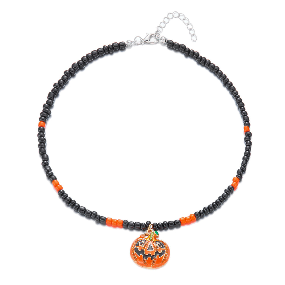 Xiaomi bead necklace wholesale european and american cross-border gothic dark style halloween accessories pumpkin cat spider clavicle chain for women