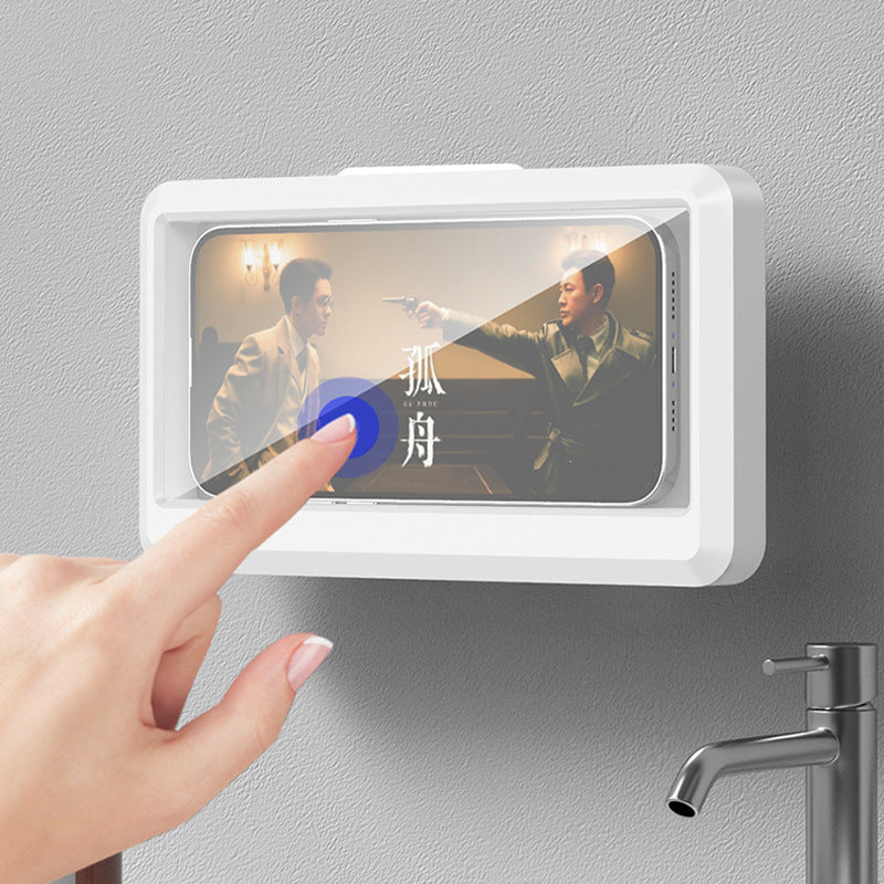 Bathroom waterproof mobile phone box can be folded and rotated to adjust bathing, watching TV, toilet chasing dramas can be rotated to hang on the wall