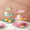 European-style popular casual ceramic dessert plate, dessert plate, household afternoon tea special cake plate, fruit plate skewer plate