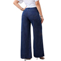 new women's casual jeans  washed trendy wide-leg jeans fashionable dark blue