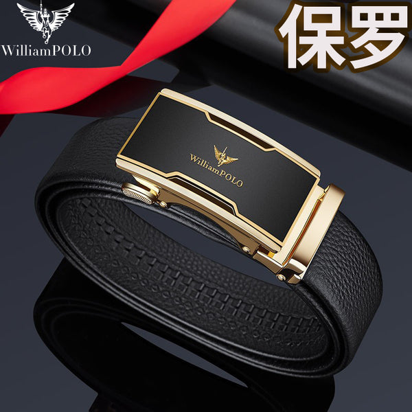 Emperor Paul leather belt men's automatic buckle first layer cowhide belt men's business genuine men's belt wholesale