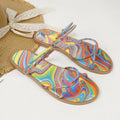 Women's slippers 2025 cross-border new arrivals: european and american style fashionable sandals, colorful open-toe flat slides for outdoor wear