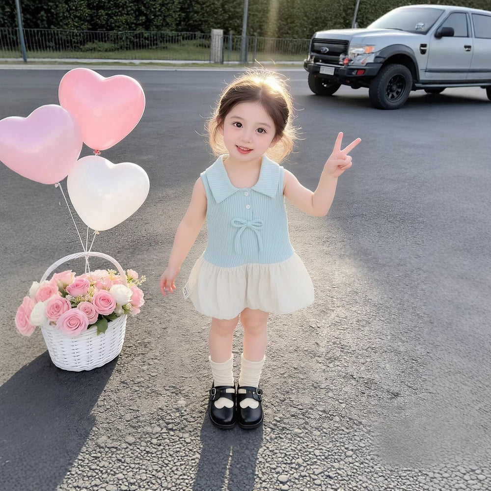 Girls' and toddler's summer tutu dress - new cute children's dress with vest - sweet baby floral princess style