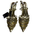 Za's 2025 summer new collection: trendy runway-ready electroplated stiletto heels with minimalist open-toe design and buckle strap detail