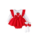 Children's clothing cross-border european and american girls strawberry chapter off-white long sleeves and red dress