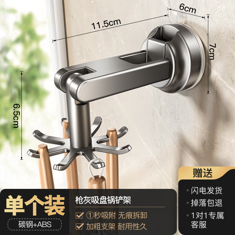 Kitchen rotate suction cup hook storage rack spatula spoon shovel hanger punch-free kitchenware storage rack