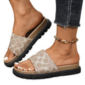 summer outerwear letter thick sole beach slippers new plus size cross-border open toe one-line sandals women's wholesale