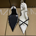 Za2025 spring/summer off-white pointed-toe mules with stiletto heel and closed toe – elegant sandals perfect for pairing with dresses