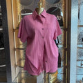 European and american cross-border women's fashion  summer new arrival: elegant sweet loose pink short-sleeve shirt and high-waisted shorts set