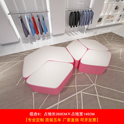 Sectional sofa minimalist creative irregular stool kindergarten office mall rest area negotiation reception table and chair sofa