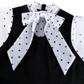 new plus size polka dot tulle sleeve bodycon dress with bow detail