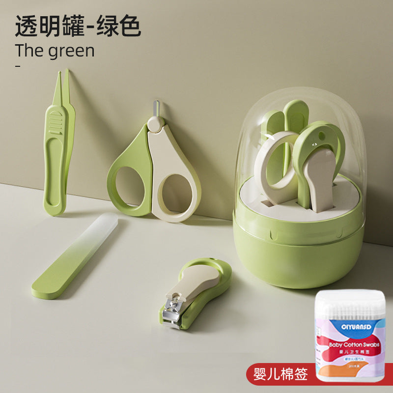Baby transparent jar nail clipper suit newborn baby nail clipper kids anti-clip small scissors nail clippers
